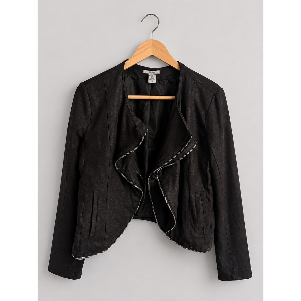 Dark Academia Womens Faux Suede Cascade Jacket Soft Goth Grunge Moody Size Small